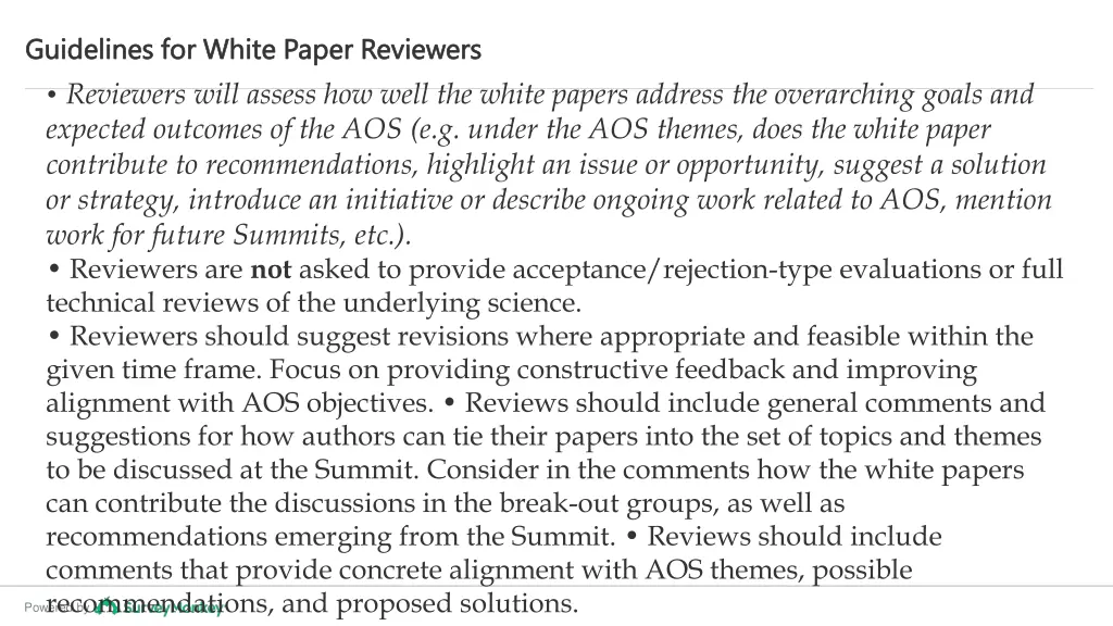 guidelines for white paper reviewers guidelines