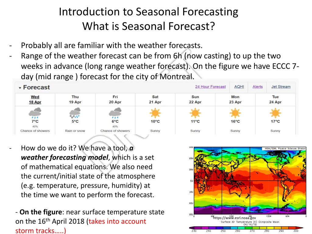 introduction to seasonal forecasting what