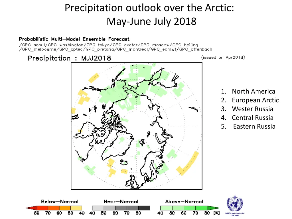 precipitation outlook over the arctic may june