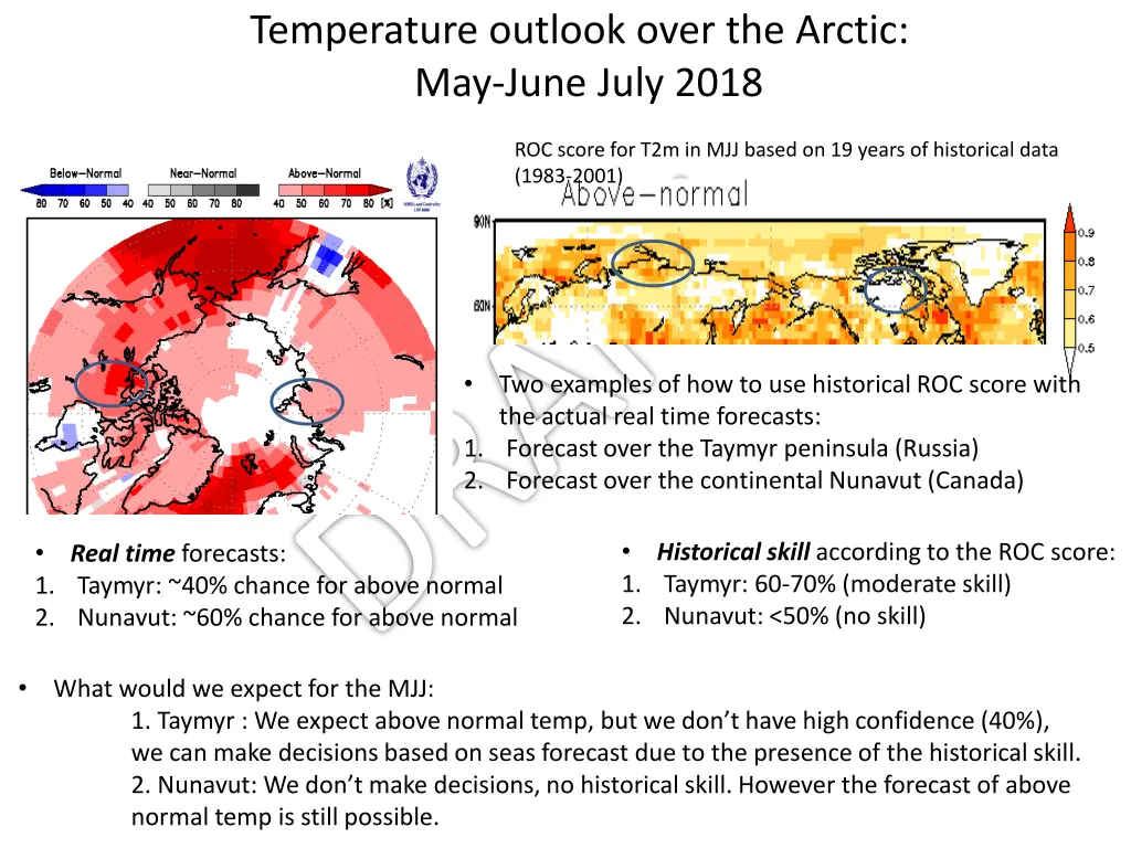 temperature outlook over the arctic may june july 2