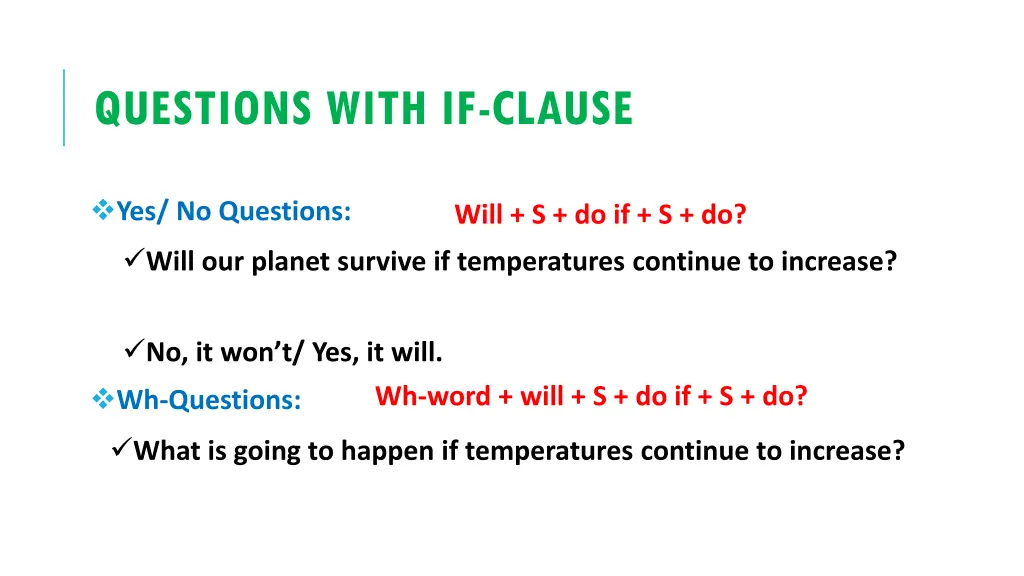 questions with if clause