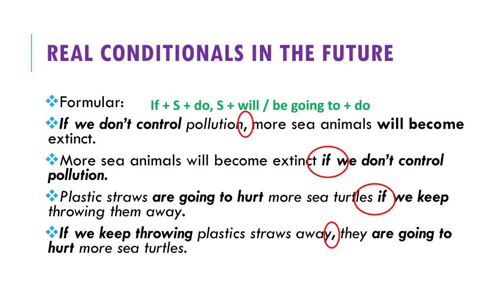 real conditionals in the future 1