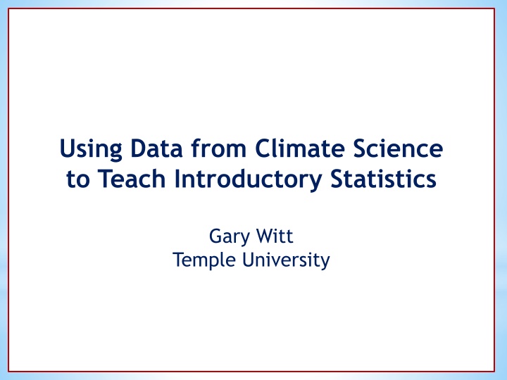 using data from climate science to teach