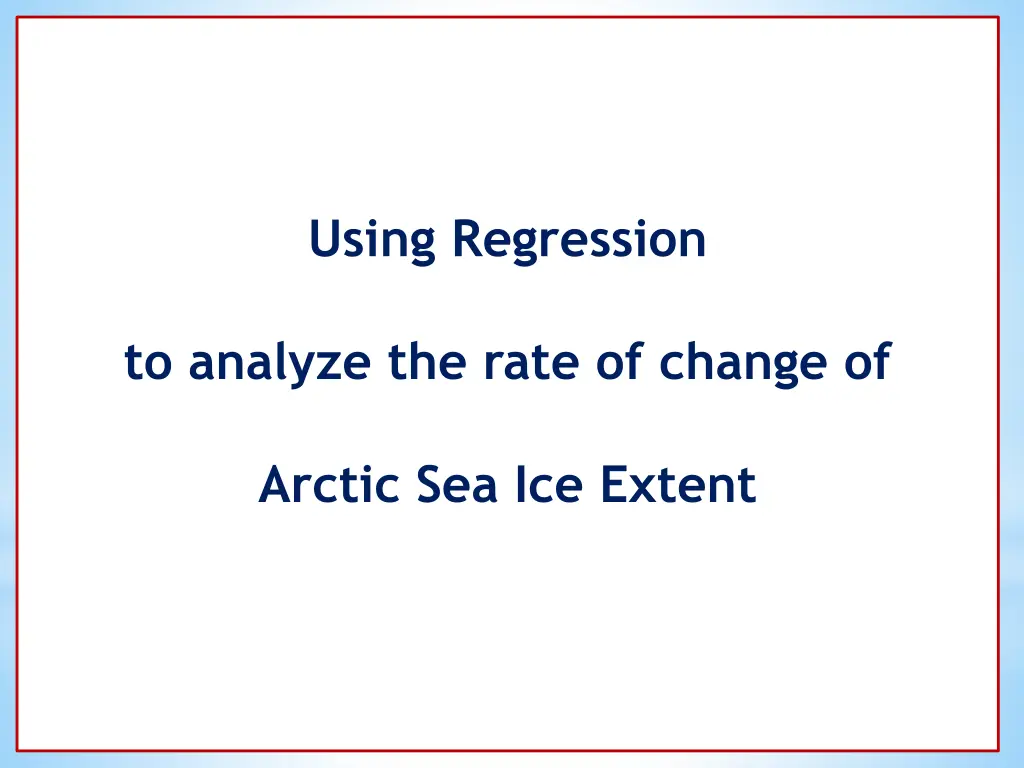 using regression