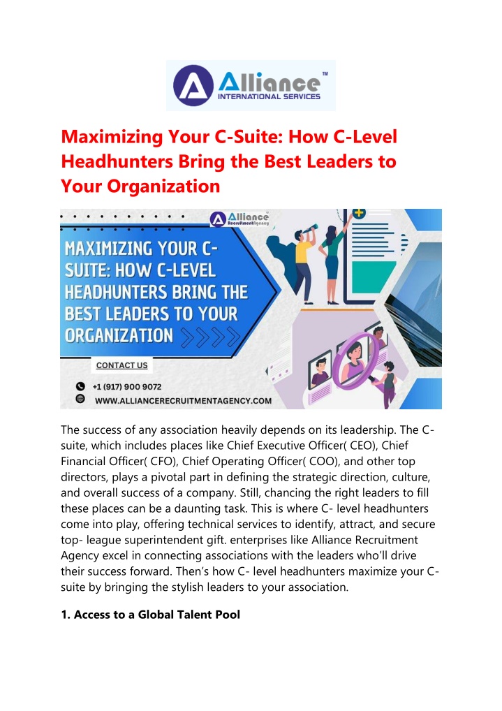 maximizing your c suite how c level headhunters