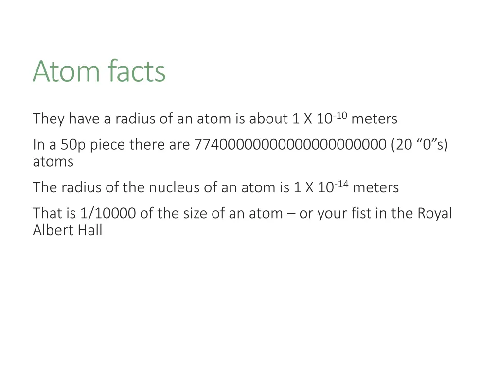 atom facts