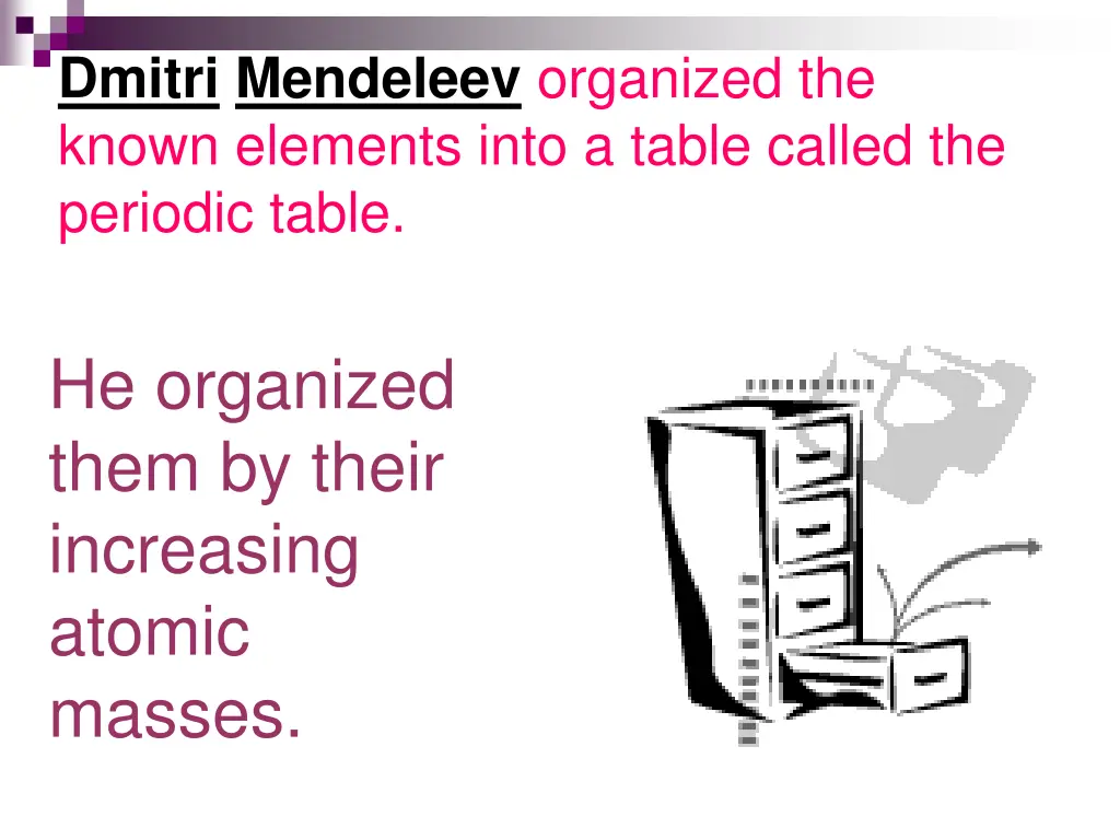 dmitri mendeleev organized the known elements