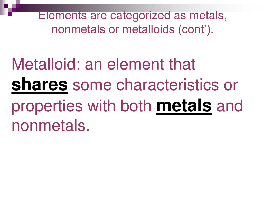 elements are categorized as metals nonmetals 2