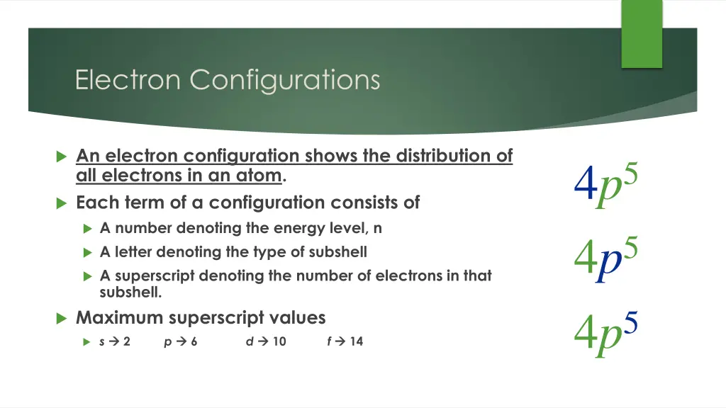 electron configurations