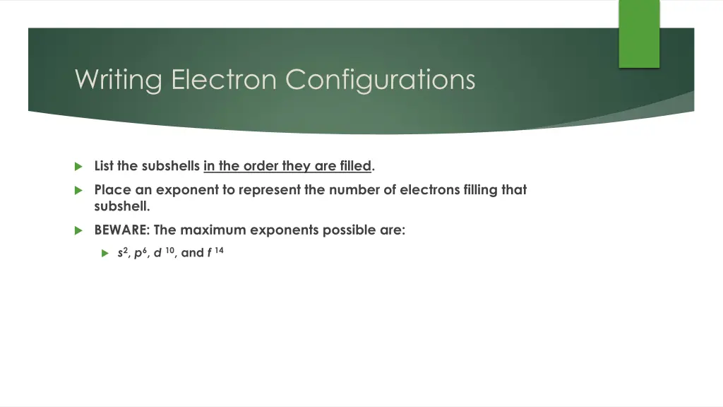 writing electron configurations