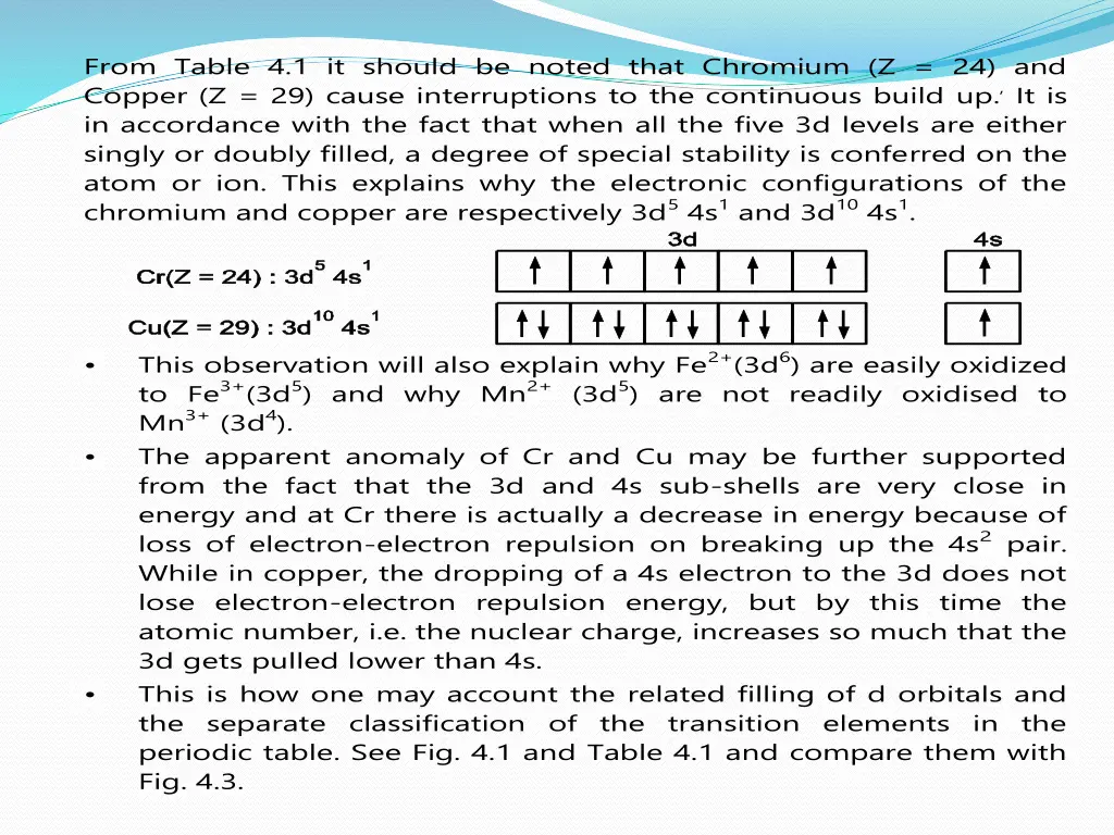 from table 4 1 it should be noted that chromium