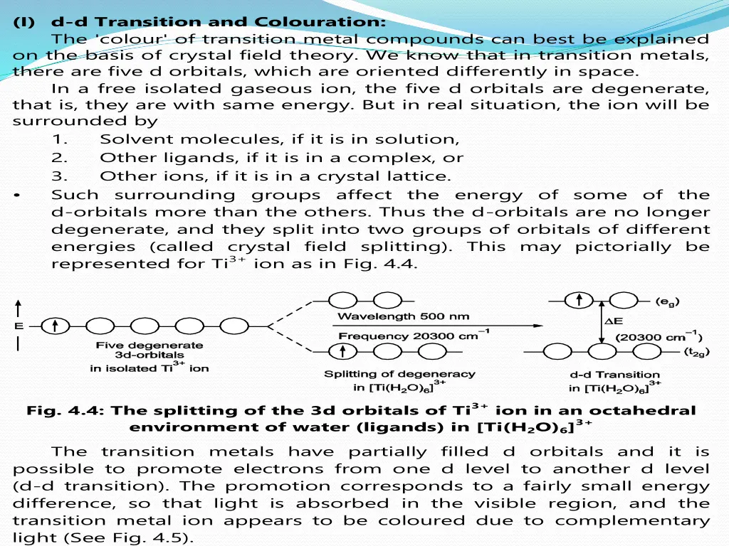 i d d transition and colouration the colour