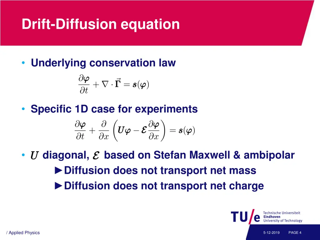 drift diffusion equation