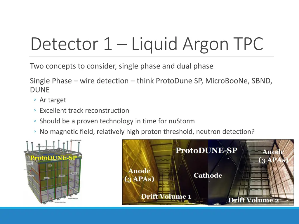 detector 1 liquid argon tpc