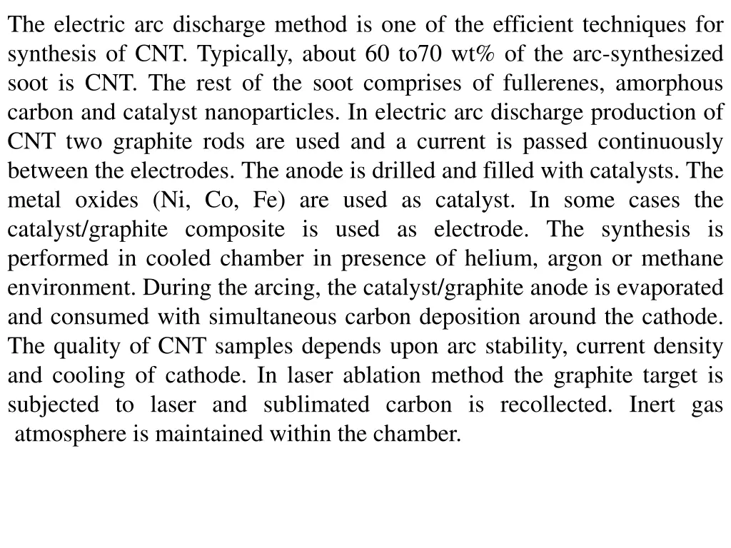 the electric arc discharge method