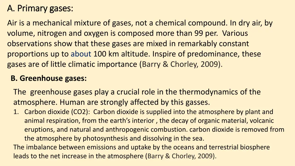 a primary gases a primary gases