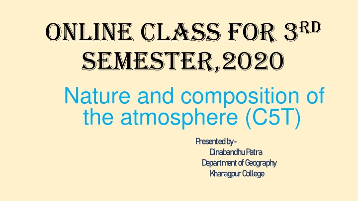 online class for 3 rd semester 2020 nature