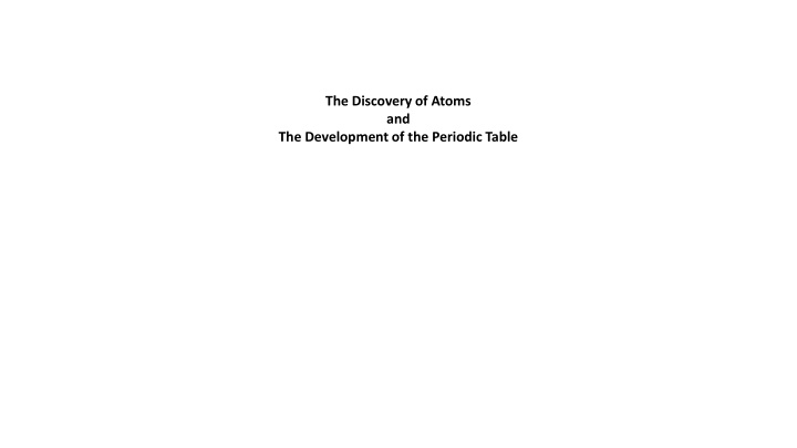 the discovery of atoms and the development