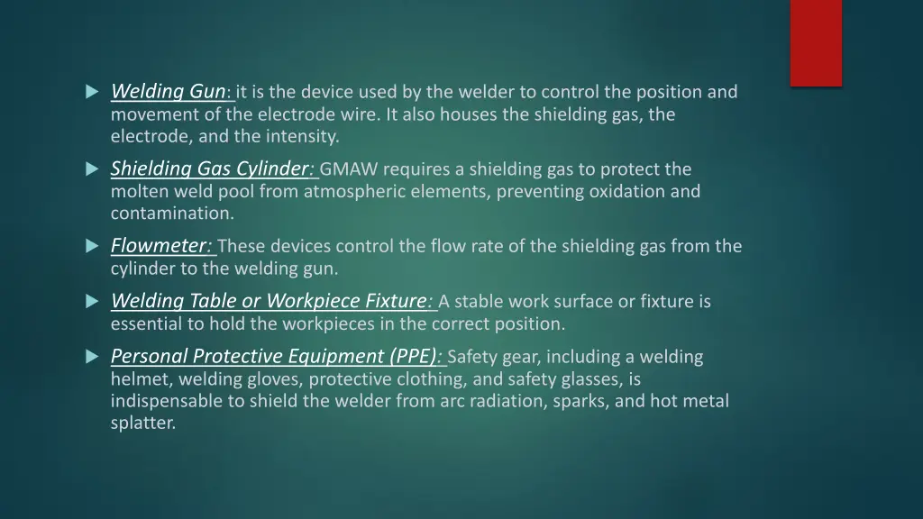 welding gun it is the device used by the welder