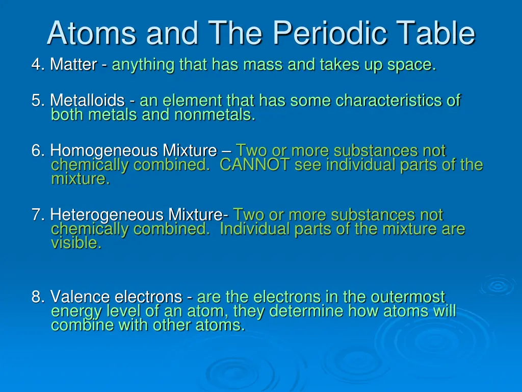 atoms and the periodic table 4 matter anything