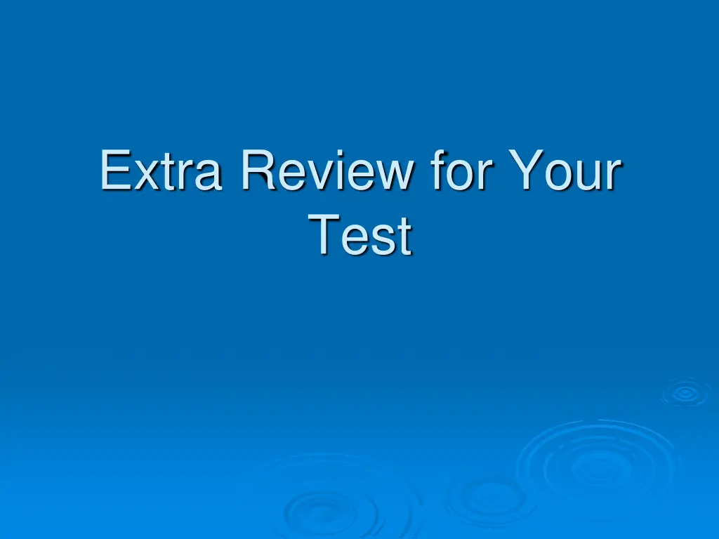 extra review for your test