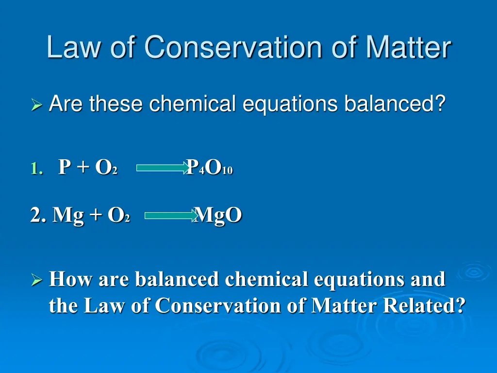 law of conservation of matter