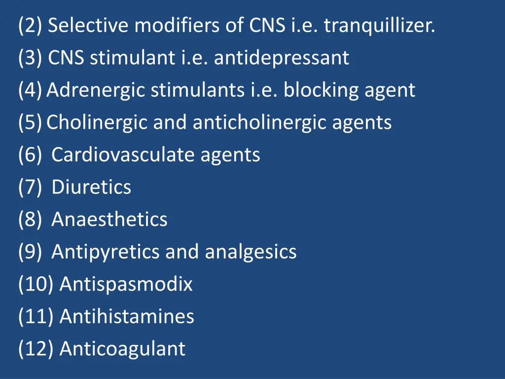 2 selective modifiers of cns i e tranquillizer