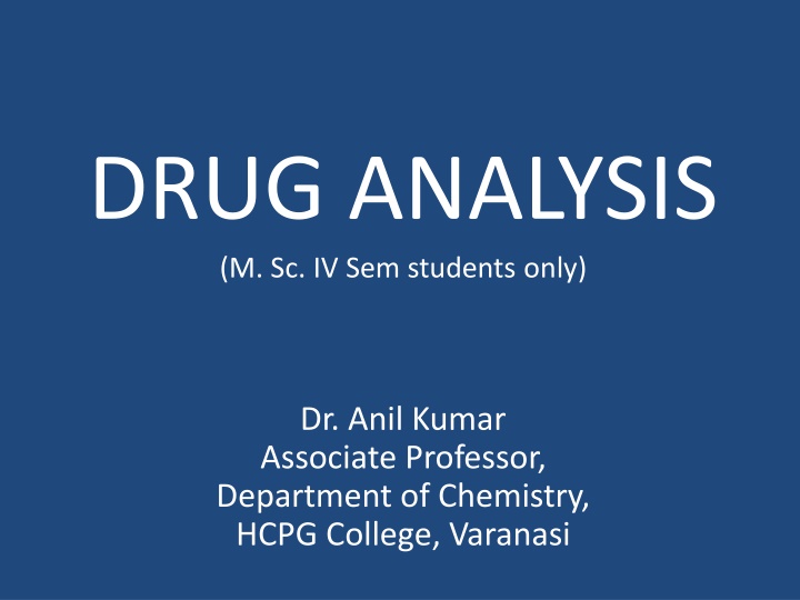 drug analysis m sc iv sem students only