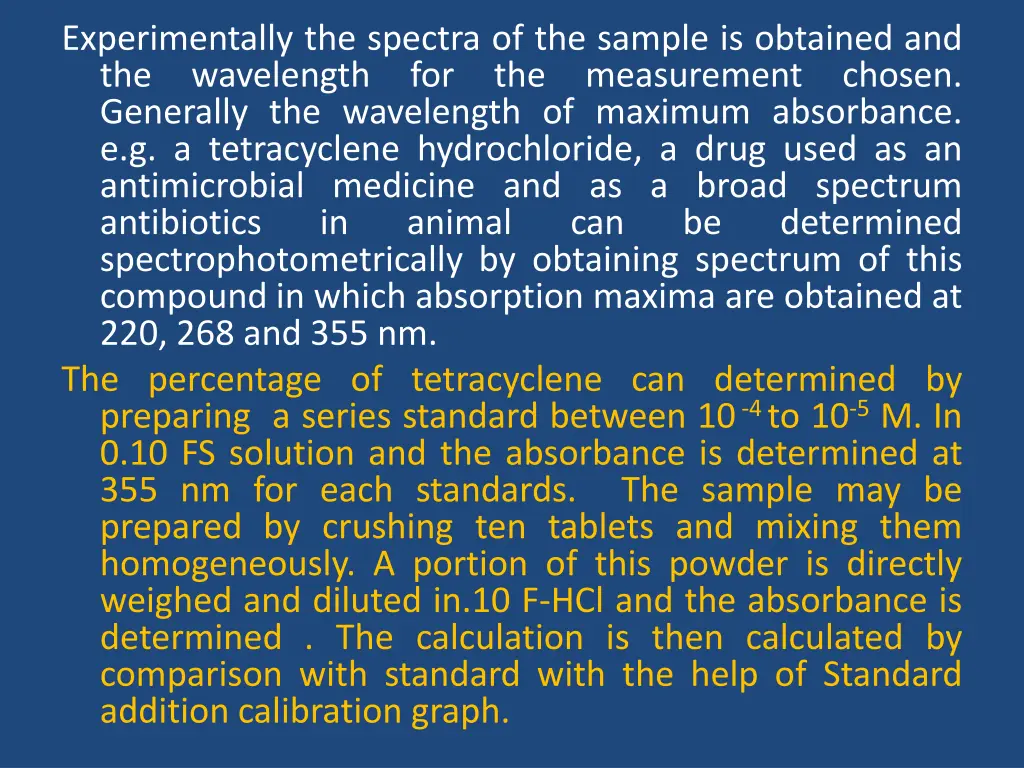 experimentally the spectra of the sample