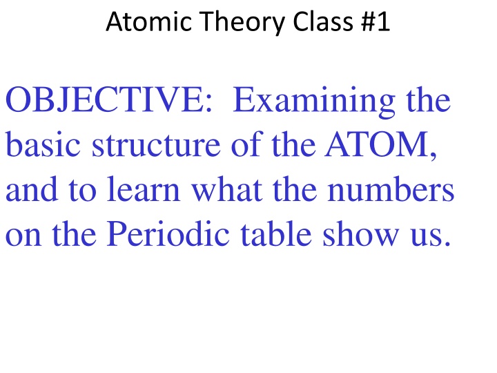 atomic theory class 1