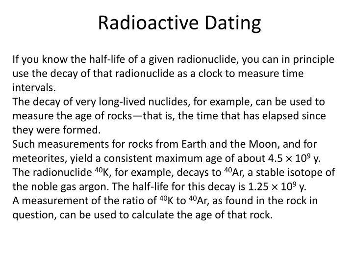 radioactive dating