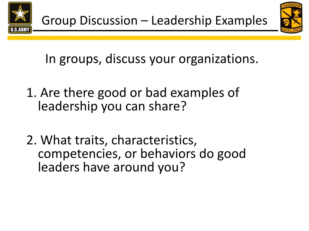 group discussion leadership examples