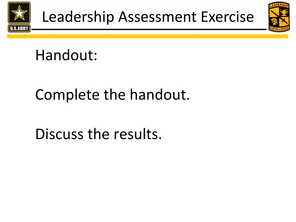 leadership assessment exercise