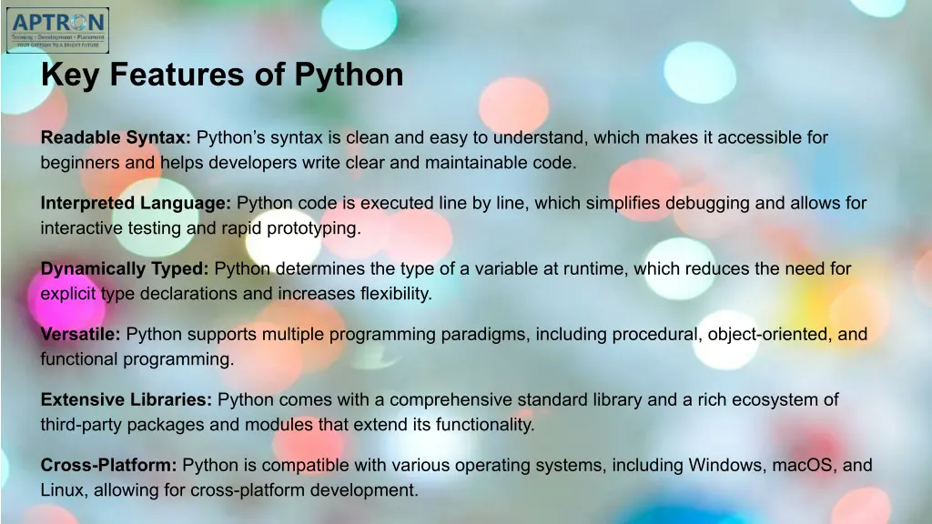 key features of python