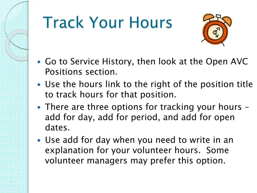 track your hours