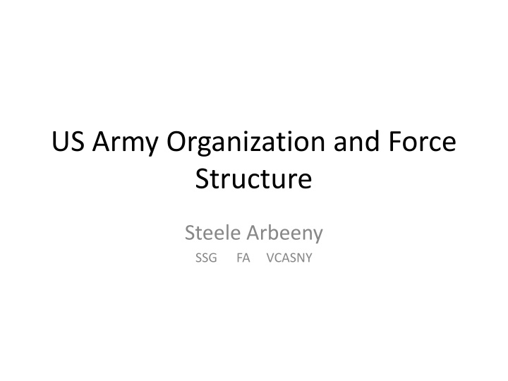 us army organization and force structure