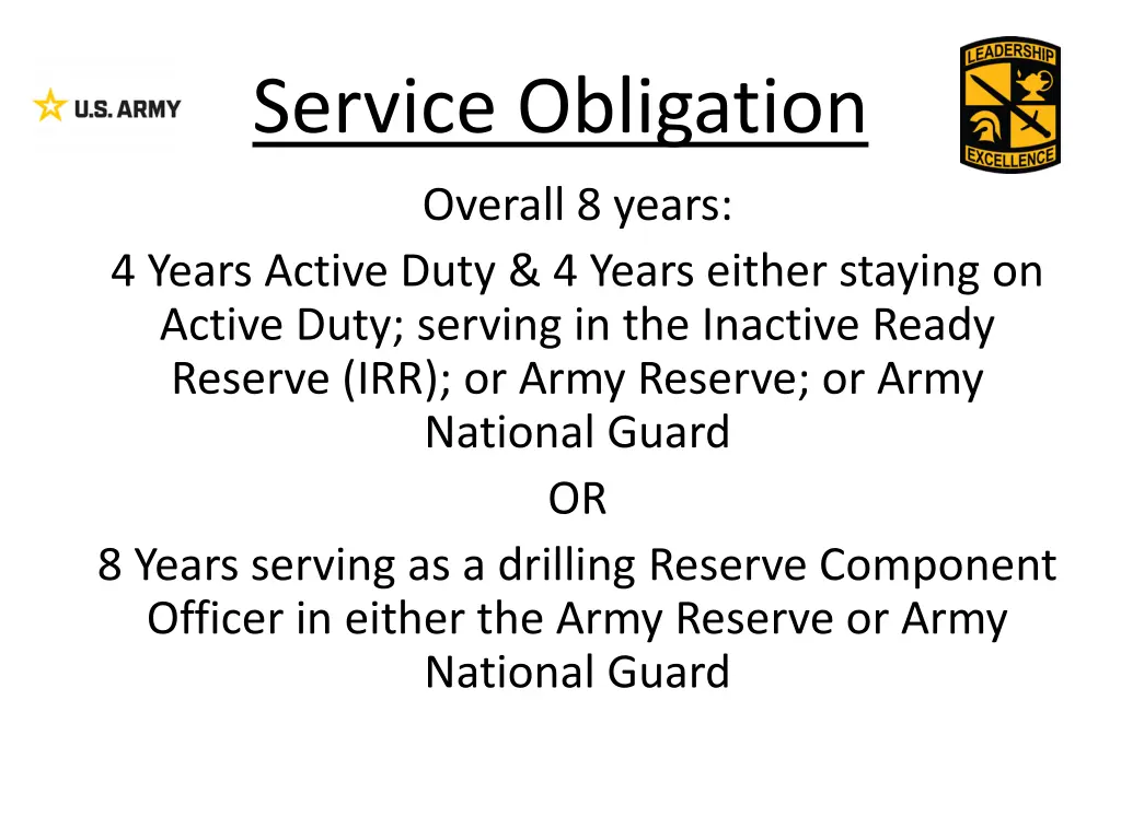 service obligation 1