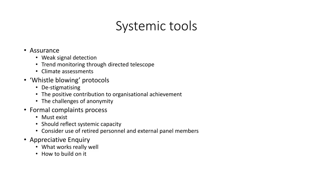 systemic tools