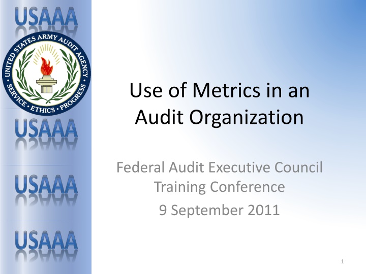 use of metrics in an audit organization