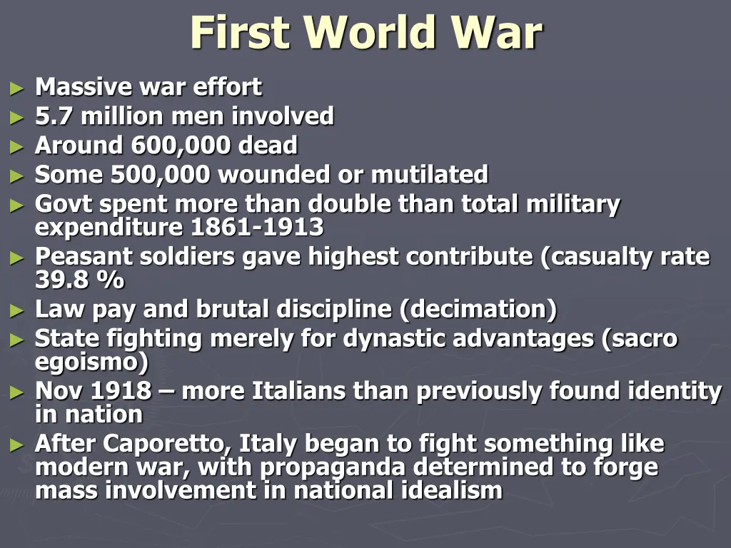 first world war