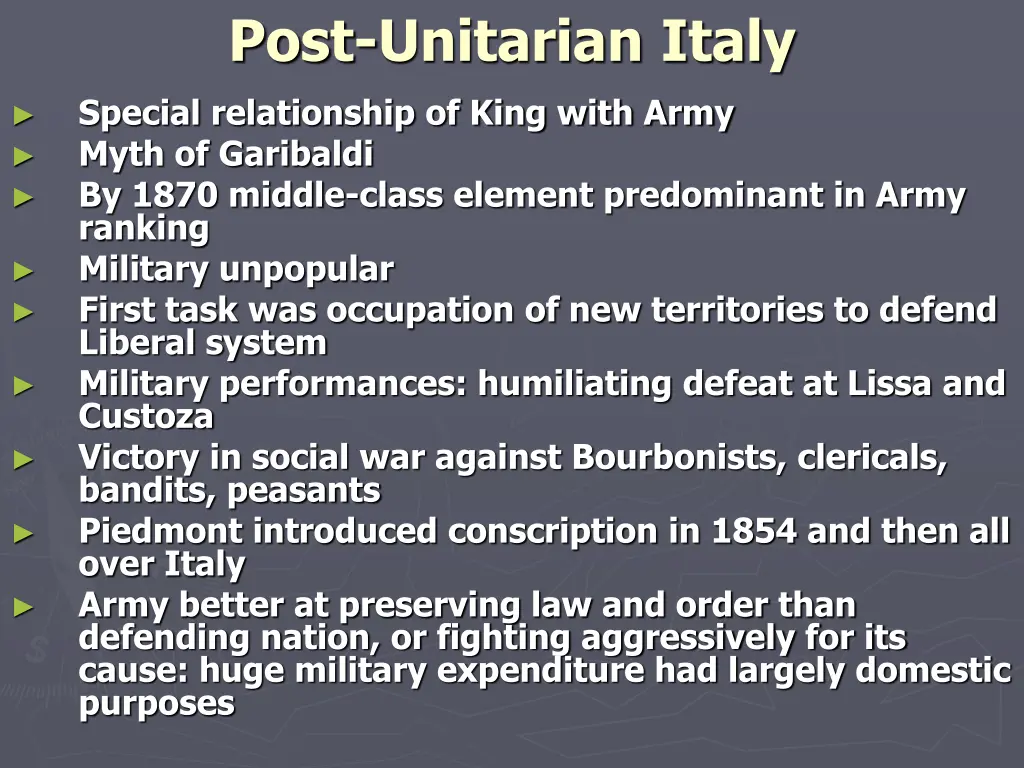 post unitarian italy