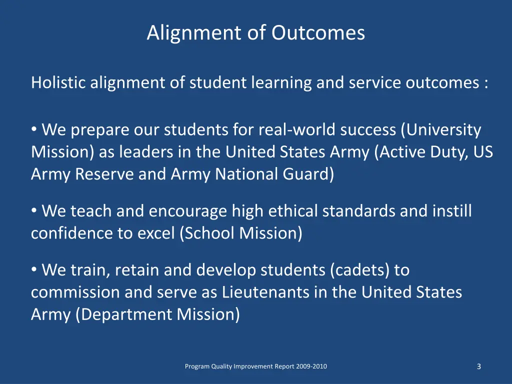 alignment of outcomes