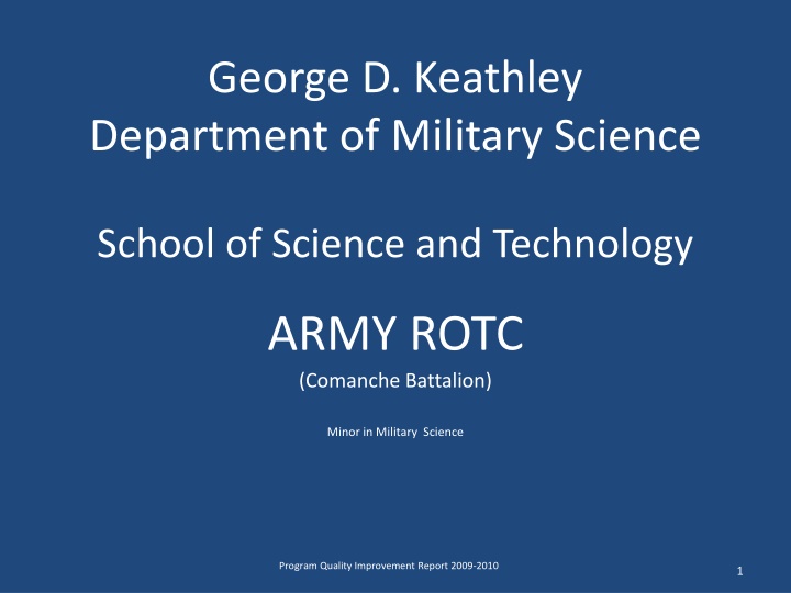 george d keathley department of military science