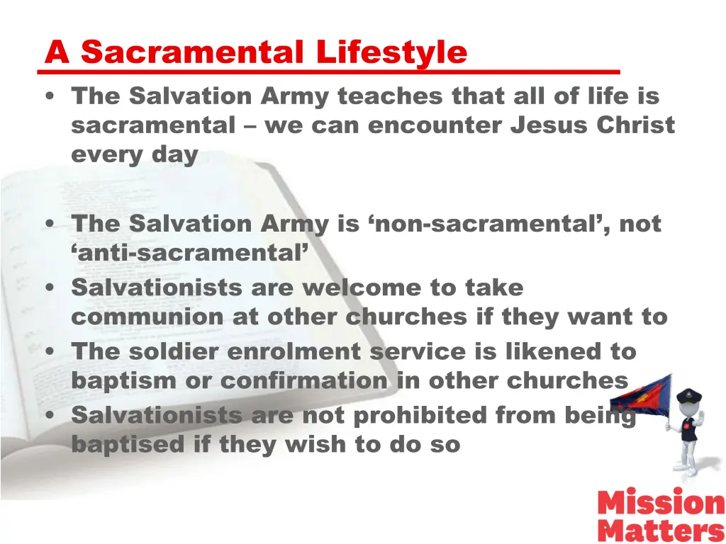 a sacramental lifestyle the salvation army