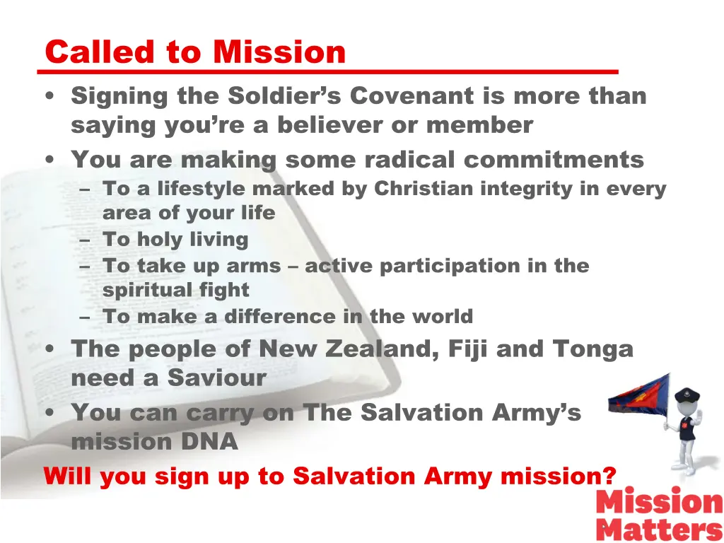 called to mission signing the soldier s covenant