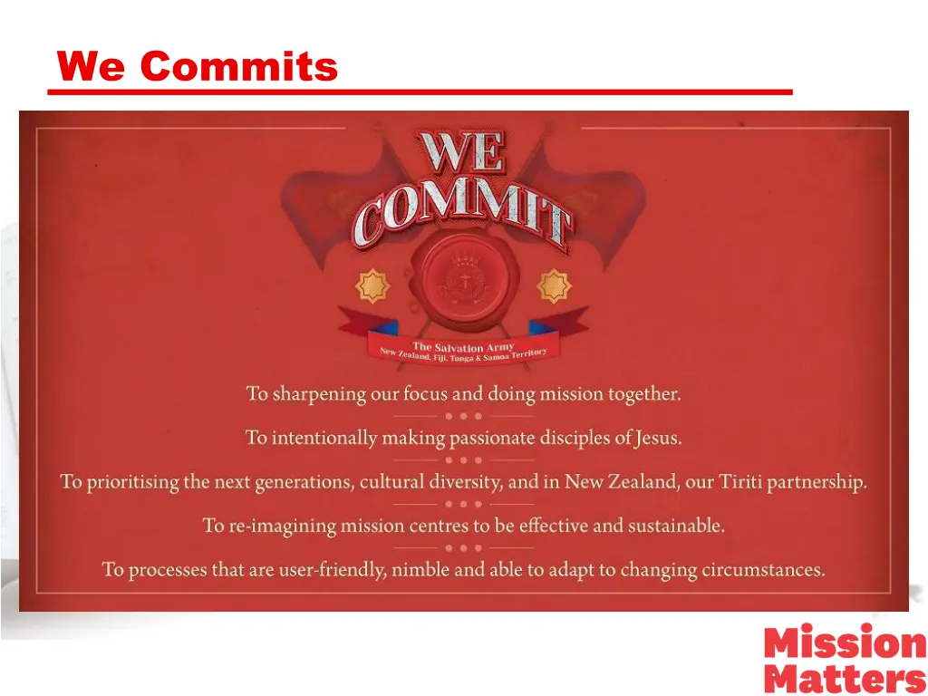 we commits