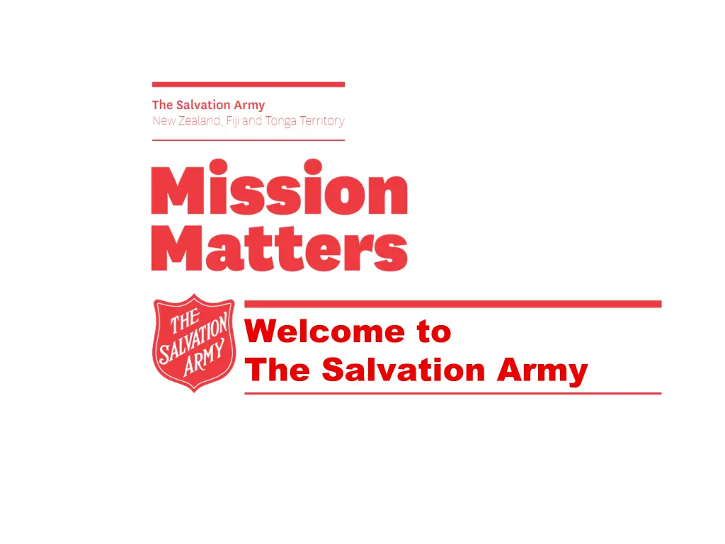 welcome to the salvation army