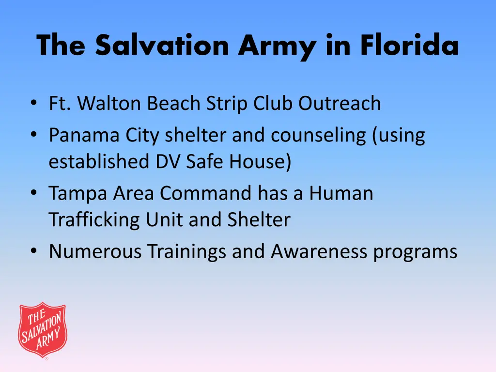 the salvation army in florida