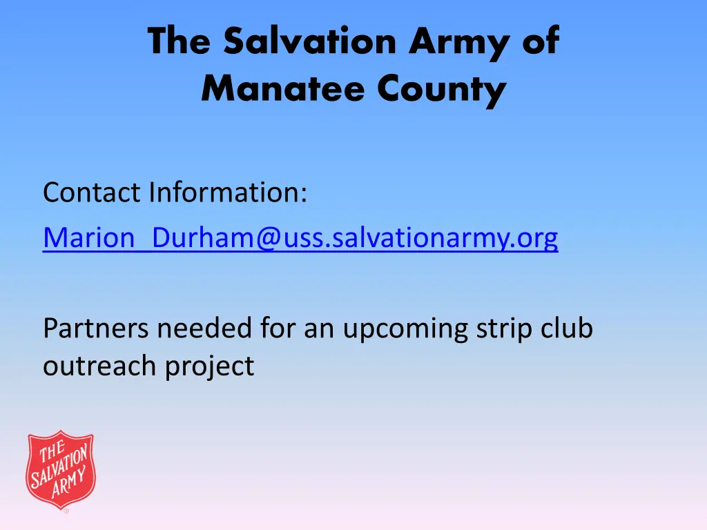 the salvation army of manatee county