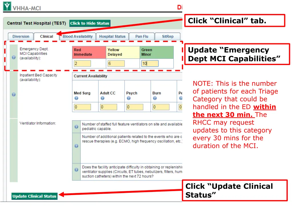 click clinical tab